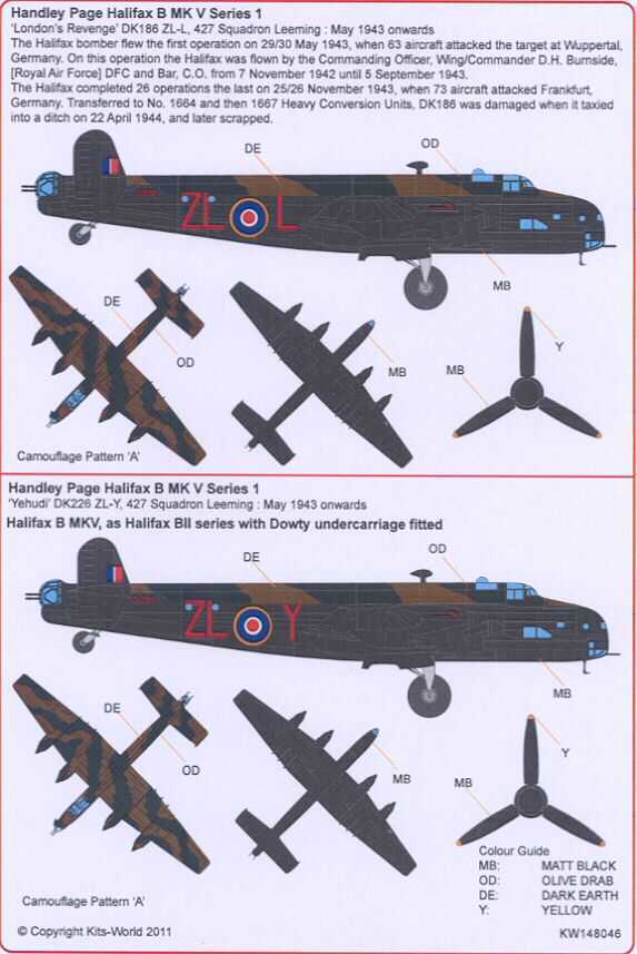 Kits World Decals 1/48 HANDLEY PAGE HALIFAX B MkV eBay